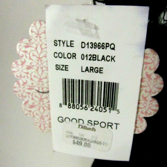 Soprano Dress Size L Black Lace Insets Good Sport - Picture 6 of 8